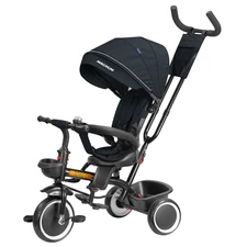 Трехколесный велосипед Tilly Magnum T-3814 Black с ручкой, черный